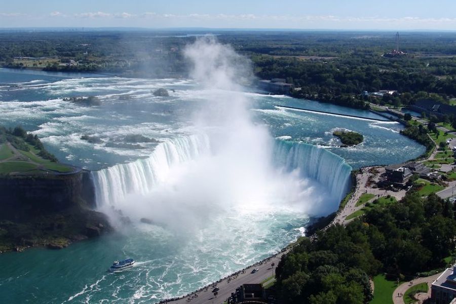 Birdseye uitzicht op Niagara Falls in Ontario in Canada.