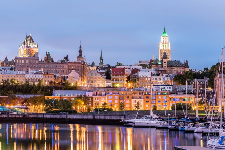 Skyline van Quebec City in Canada.
