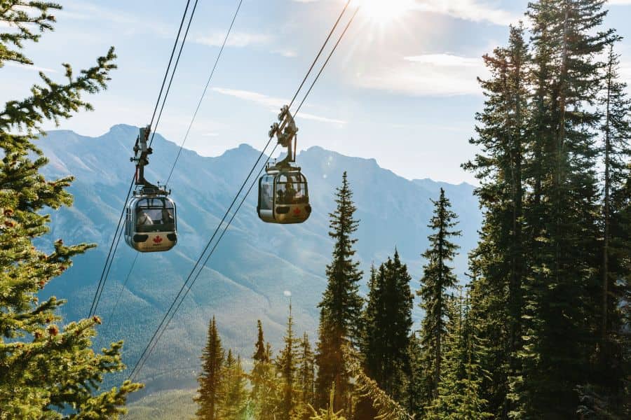 Banff Gondola in Banff National Park in Alberta in Canada.