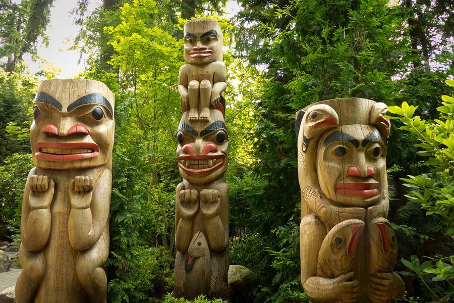 Totempalen in Capilano Suspension Bridge Park in Canada.