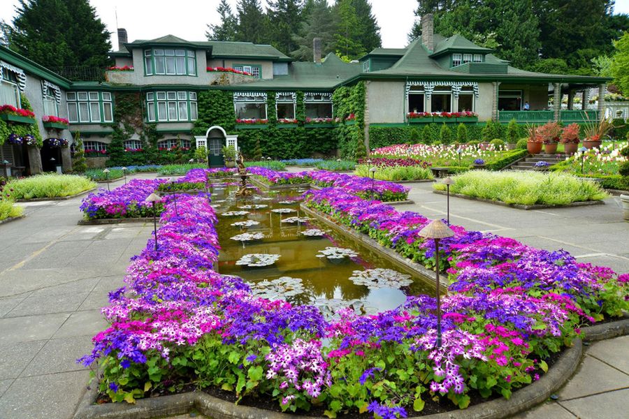 Fontein in Butchart Gardens in Victoria in Canada.