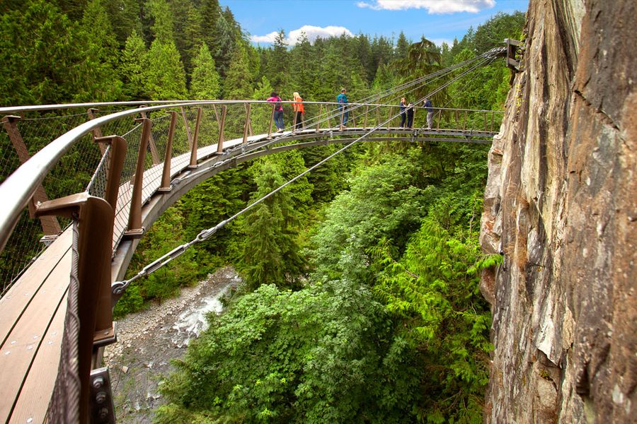 De Capilano Suspension Bridge nabij Vancouver in British Columbia in Canada.