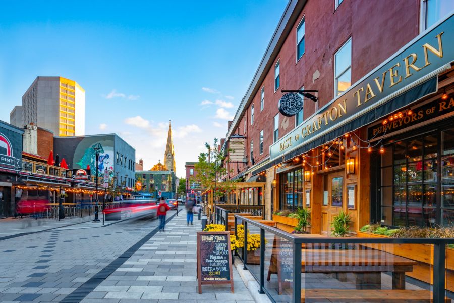Argyle Street in Halifax in Nova Scotia in Canada.