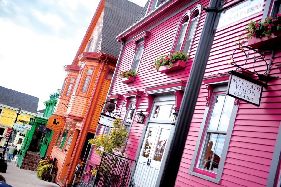Kleurrijke huizen in Lunenburg in Nova Scotia in Canada.