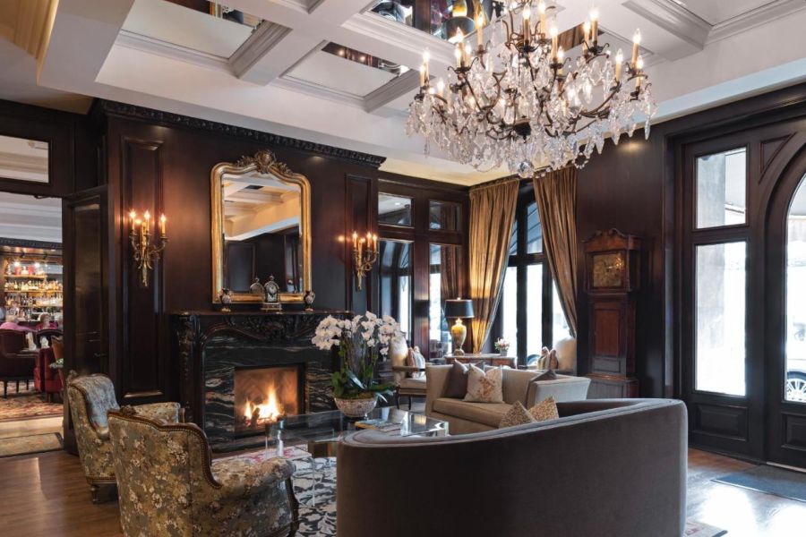 Interieur van de lobby van Wedgewood Hotel in Vancouver in Canada.