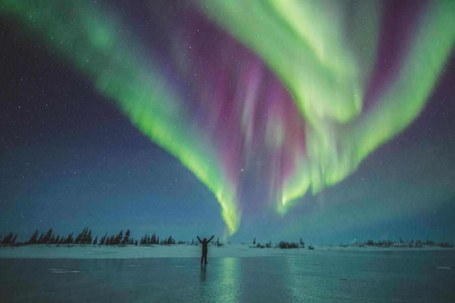 Noorderlicht boven Churchill in Manitoba in Canada.