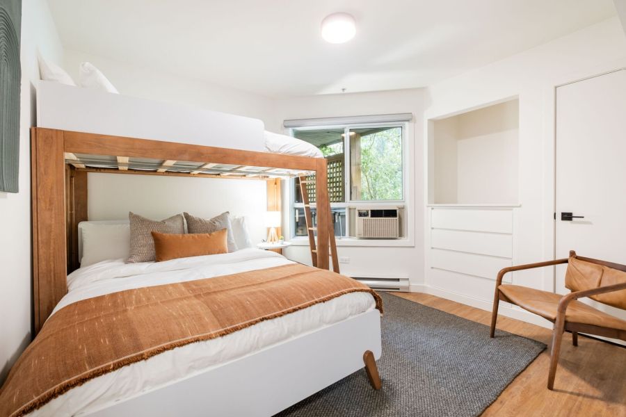 Stapelbed in Glaciers Reach Appartement nr. 16 tijdens een winterreis naar Canada