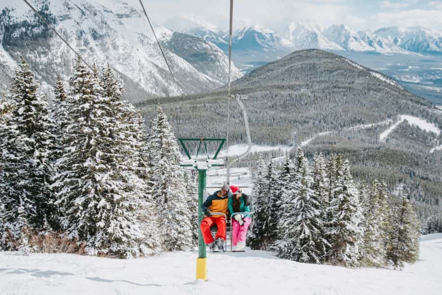 Skiliften bij Mount Norquay tijdens een winterreis naar Banff Canada