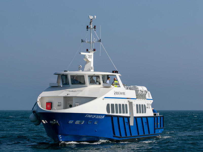 REPRO FREE 050618There were wild morning celebrations on Doolin Pier today as the ?Star of Doolin? ? the fastest and most eco-friendly passenger cruise ship on the western seaboard ? sailed in for the first time following its weekend long trip back from 