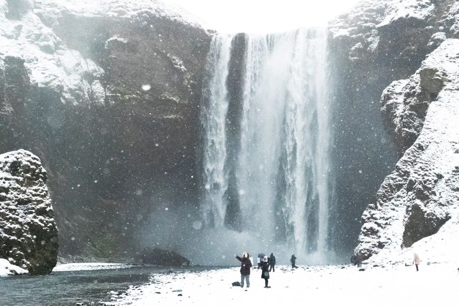 Skogafoss waterval, busrondreis IJsland