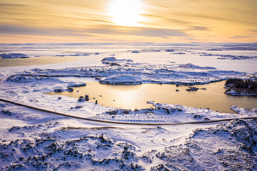 Myvatn, busrondreis IJsland winter