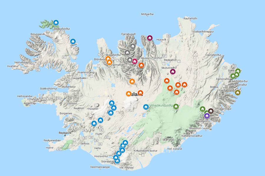Berghutten IJsland Laugavegur wandelroute