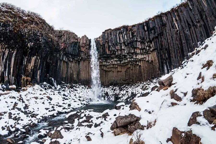 Svartifoss waterval Skaftafell IJsland