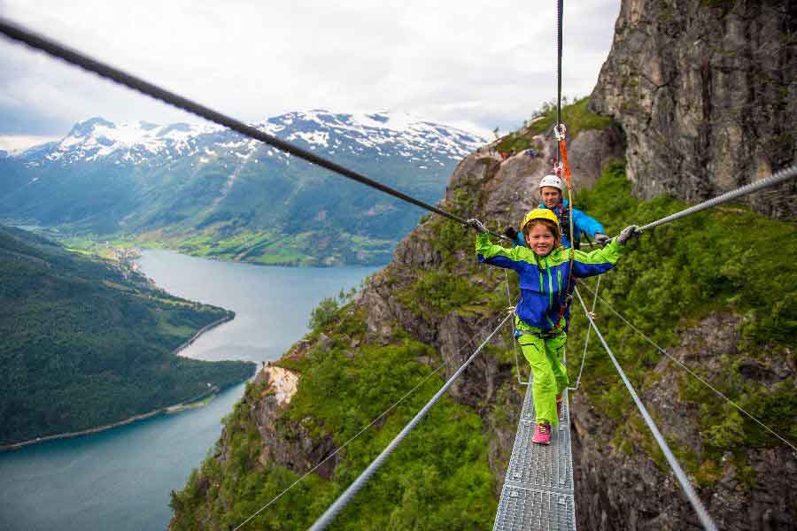 ViaFerrata in Loen Noorwegen