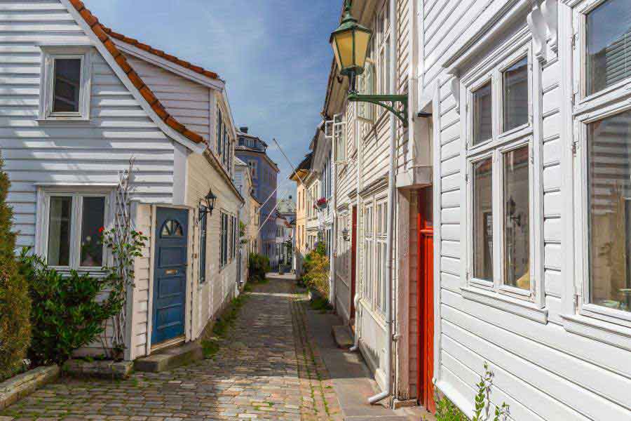 Oude centrum van Bergen Noorwegen