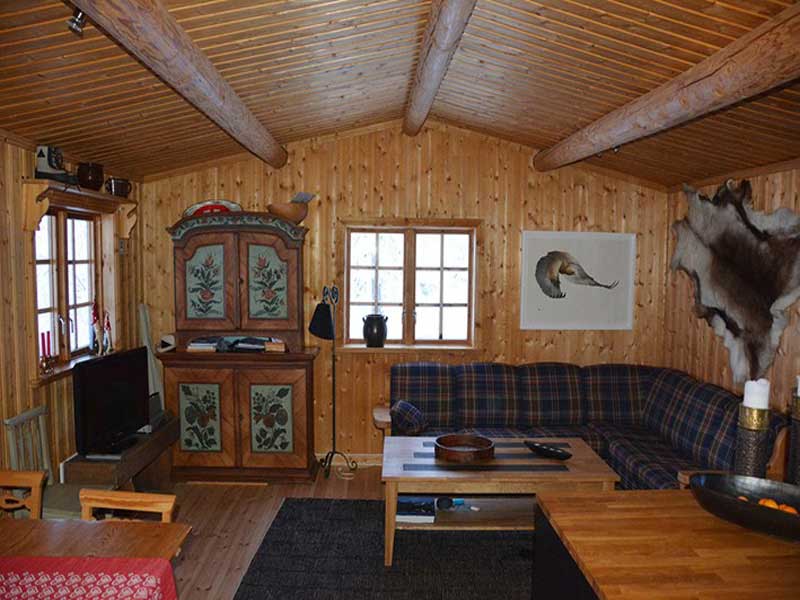Woonkamer privé chalets & appartementen Trysil Noorwegen. Wintersport