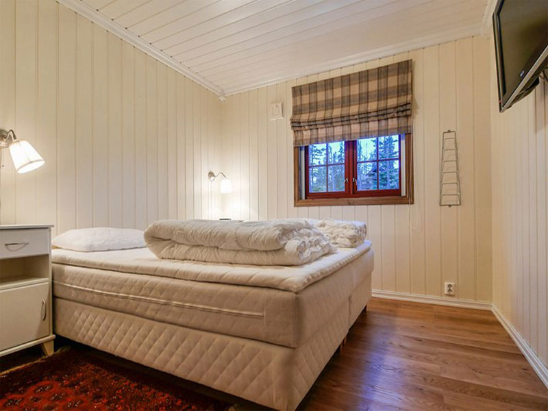 Slaapkamer Privé chalets & appartementen Trysil Noorwegen. Wintersport