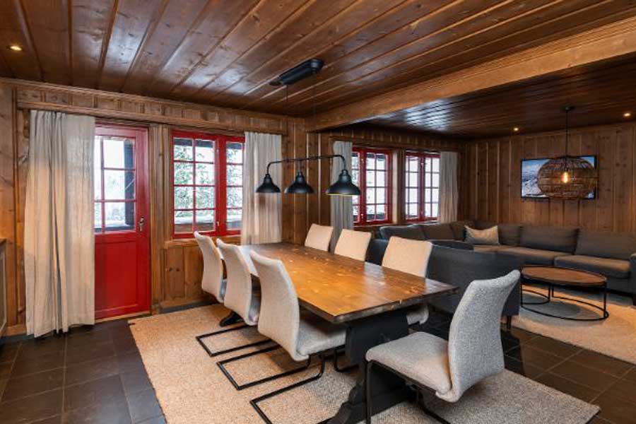 Woonkamer en eethoek Kvitåvatn Fjellhytter