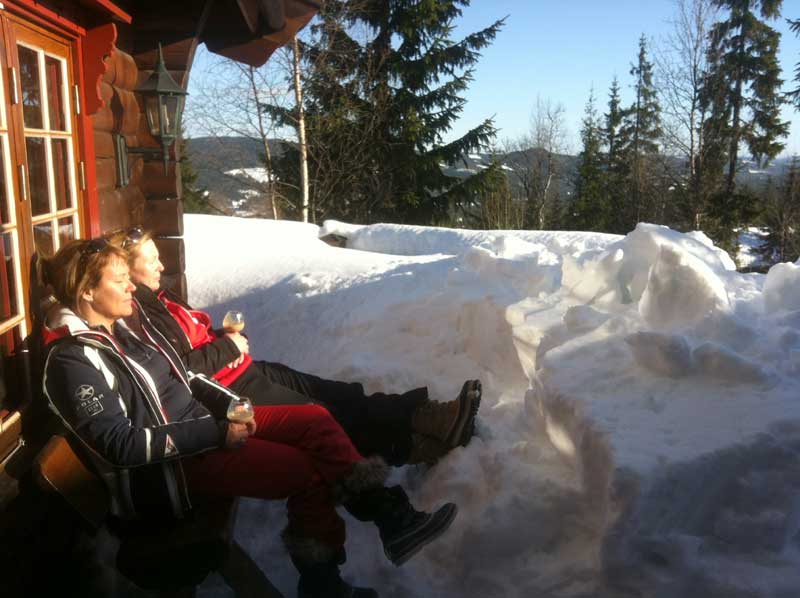 Terras privé chalets & appartementen Trysil Noorwegen. Wintersport