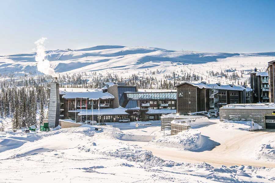 Buitenkant Skistar Lodge Trysil, Trysil Noorwegen wintersport 2024/2025 vanaf Groningen