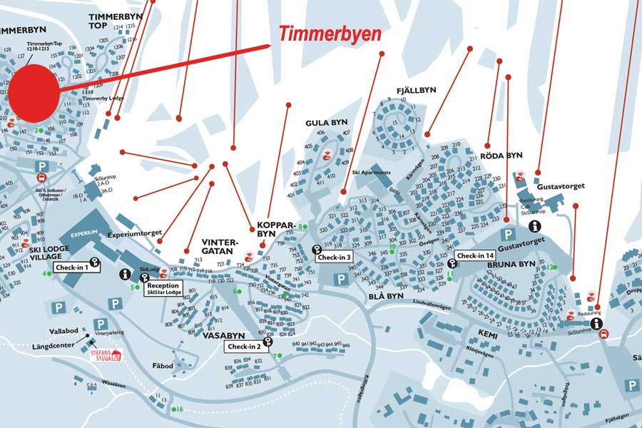 Centrale ligging in Lindvallen