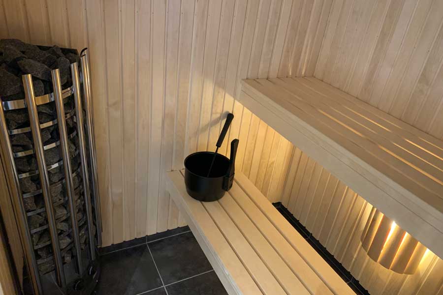 Sauna met sfeerlicht